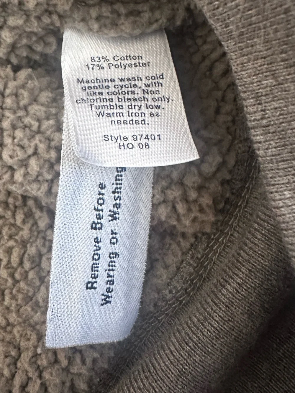 J.Crew Men’s Gray Sherpa-Lined Full-Zip Fleece Jacket Medium